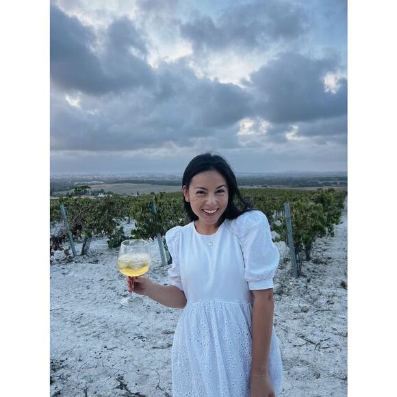 PETER SOM x RTR White 100% Cotton Puff Sleeves Eyelet Embroidered Dress Size 6 - Picture 7 of 9